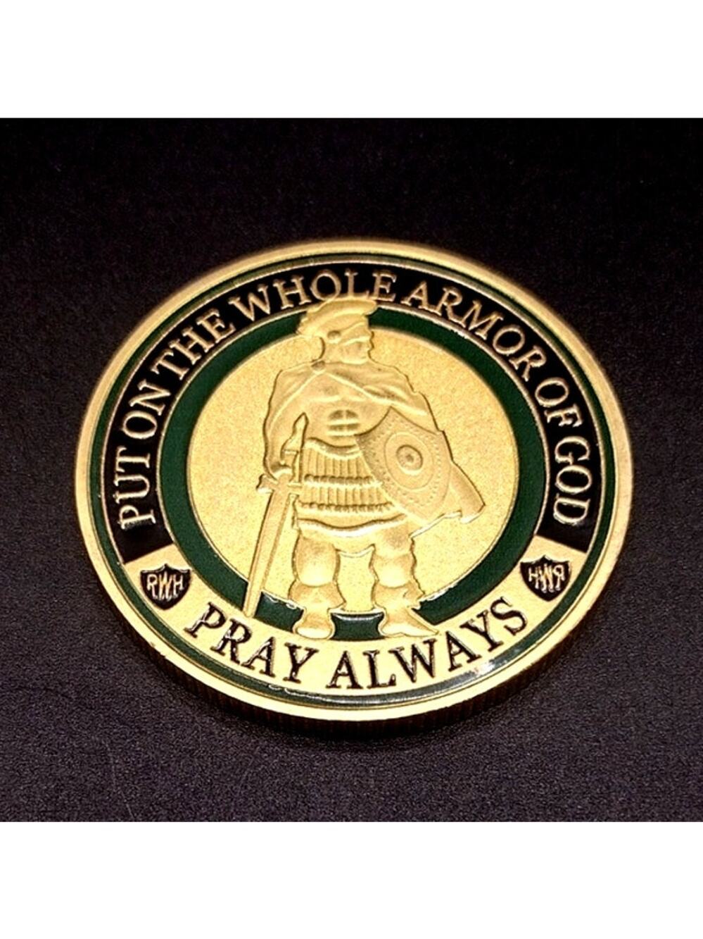 Gold Plated Armor Of God Coin Christian Coin Men's Anniversary Birthday Gift
